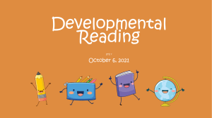 Developmental Reading Weeks 1 to 4
