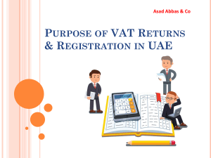 Purpose of VAT Returns & Registration in UAE