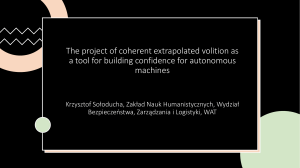 The project of coherent extrapolated volition as a tool for building confidence for autonomous machines