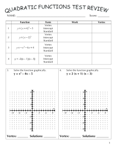Quadratic Functions Test Review
