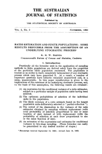 Brewer, K.R.W. (1963b). Ratio estimation and finite populations