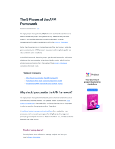 5 Phases of Agile Project Management Framework (APM)