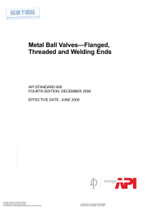 API 608 - 2008 Metal Ball Valves