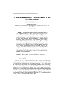 An Analysis of Subjectivation Processes Mediated by New Digital Technologies