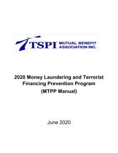 2020 Money Laundering and Terrorist Financing Prevention Program (MTPP Manual)