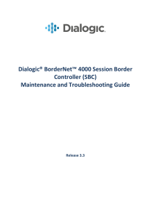 BorderNet4000 SBC Maintenance Guide