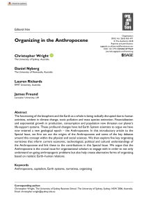 Organizing in the Anthropocene