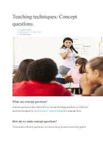 Teaching techniques = Concept questions