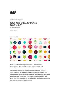 HBR-What Kind of Leader Do You Want to Be 