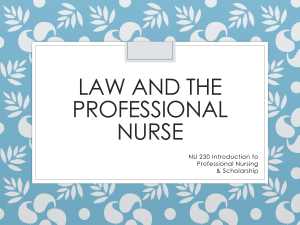 Week 12 Law and Prof Nurse