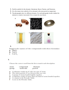 Chemistry test materials 1