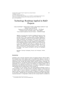 Technology Roadmap as applied in R&D projects