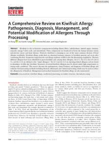kiwifruit allergy review 2019