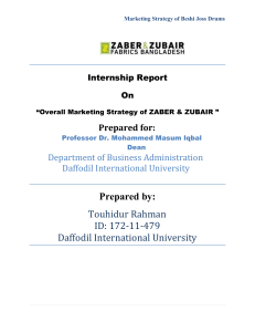 Report on Overall Marketing Strategy of Zaber and Zubair Fabric Ltd