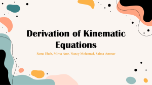 Derivation of kinematic equations