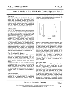 The PPM Radio Control System  Part 3 MEC Technical Note