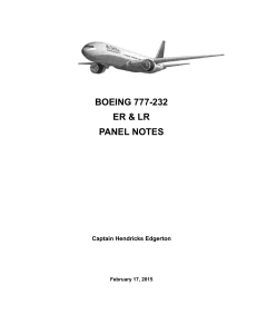B-777 PANEL NOTES