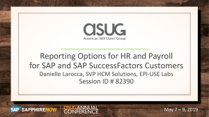 Reporting Options for HR and Payroll for SAP and SAP SuccessFactors Customers