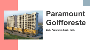 Paramount Golfforeste Studio Apartment in Greater Noida