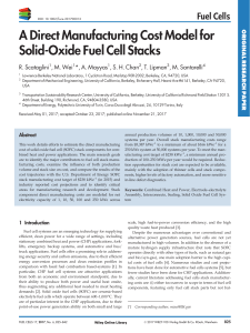 A Direct Manufacturing Cost Model for Solid-Oxide Fuel Cell Stacks