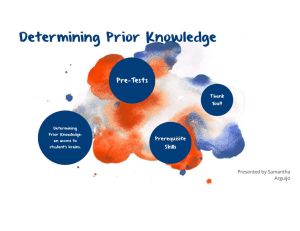 Determining Prior Knowledge handouts