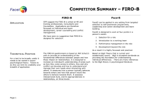 Facet5 -FIRO-B comparison