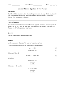 Systems of Linear Equations Use for Mastery   Answer Key