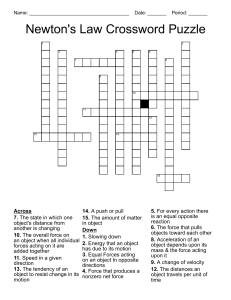 Newtons Law Crossword Puzzle  309a3 6163336c