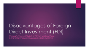Disadvantages of Forex Direct Investment (FDI)