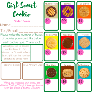 Girl Scout Cookie Order Form