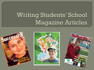 Writing Articles for School Magazines