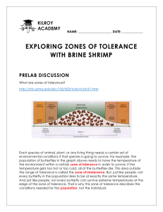 Exploring Zones of Tolerance with Brine Shrimp Students
