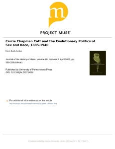 Amidon, 2007, Carrie Chapman Catt and the Evolutionary Politics of Sex and Race