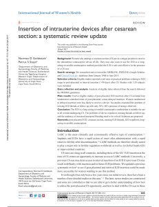 Insertion of intrauterine devices after cesarean s