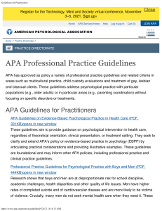 Guidelines for Practitioners