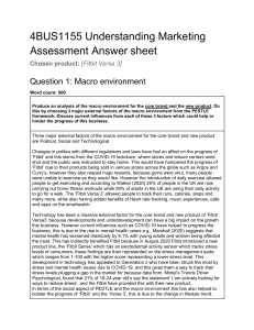 4BUS1155 Understanding Marketing Assessment Answer sheet