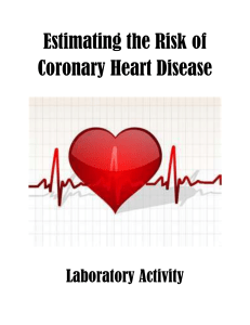estimating risk of coronary heart disease- activity for high school