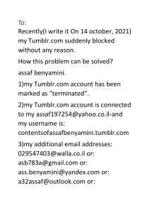 Tumblr account problem