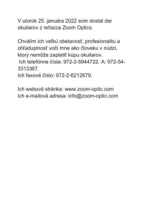 מכתבי אל רשת  זום אופטיק  בסלובקית