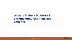 What is Brahma Muhurta & Brahmamuhurtha Time and Benefits