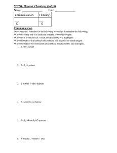SCH4U Organic Chemistry Quiz #1