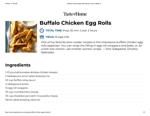 Buffalo Chicken Egg Rolls Recipe  How to Make It