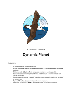 Dynamic Planet B Test - BirdSO Invitational