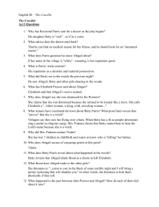 The Crucible Act I Review Questions Answers