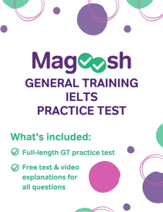 General training IELTS Practice Test - Magoosh