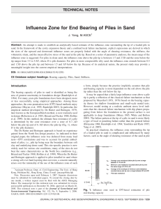 Yang influence zone of pile