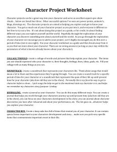 Character Project Worksheet