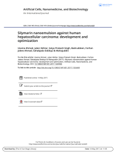 Silymarin nanoemulsion against human hepatocellular carcinoma: development and optimization