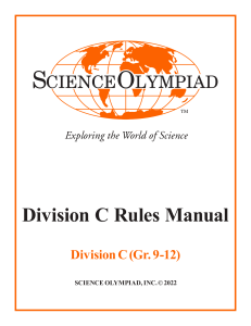 Science Olympiad Div C 2022 Rules Manual Web 1-3