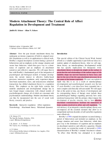 Modern Attachment Theory: The Central Role of Affect Regulation in Development and Treatment